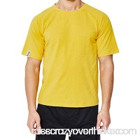 Mens Fashion T-Shirt Short Sleeve Shirt with Round Neck and Slide Shoulder Top Yellow B07QGS7PFC